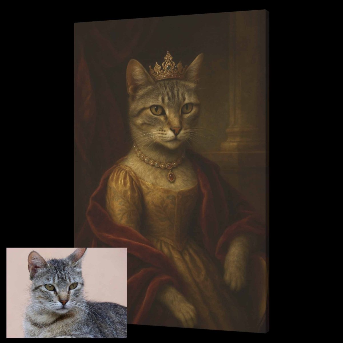 Turned Royal - Cat Queen Canvas PrintCustomly Gifts