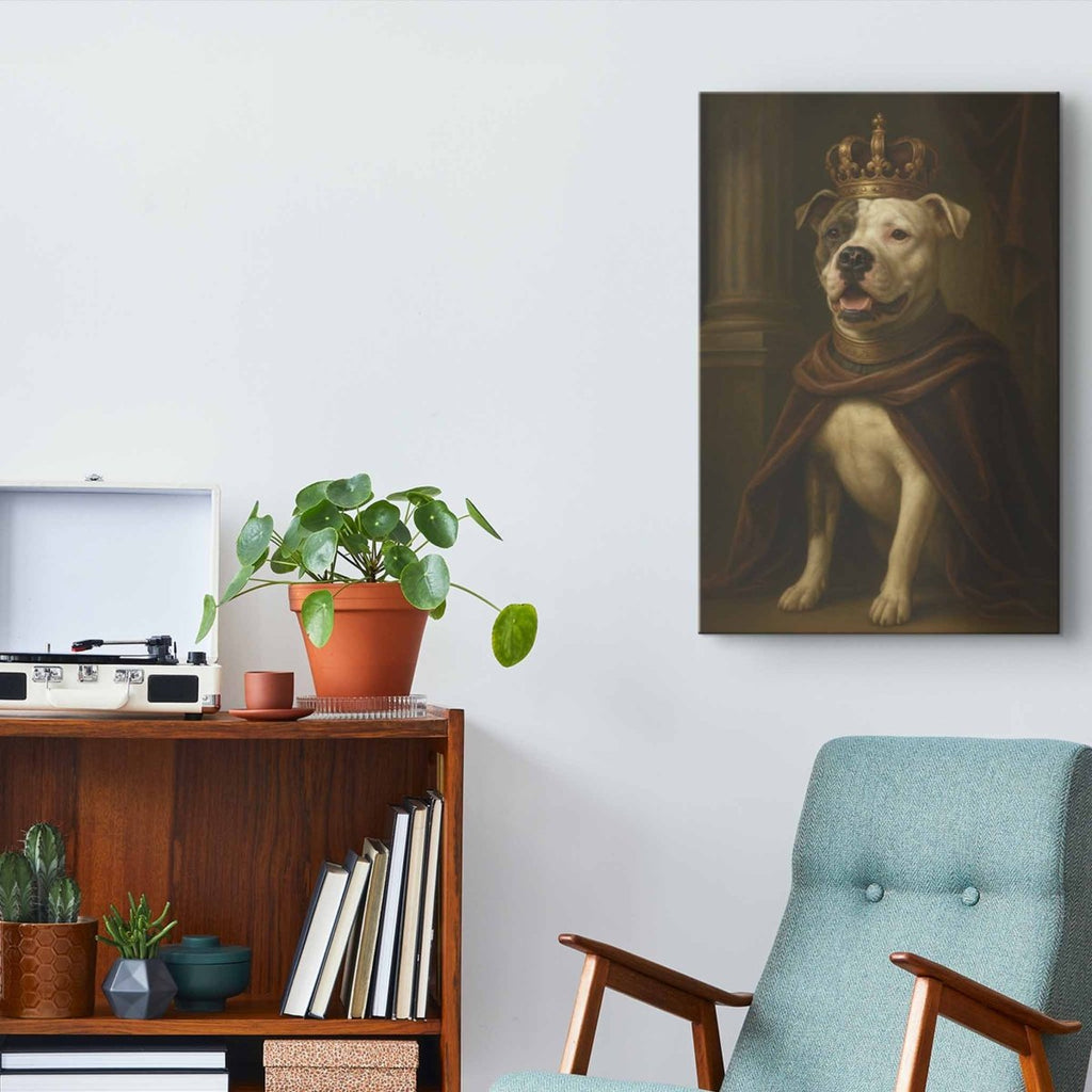Turned Royal - Dog King Canvas PrintCustomly Gifts