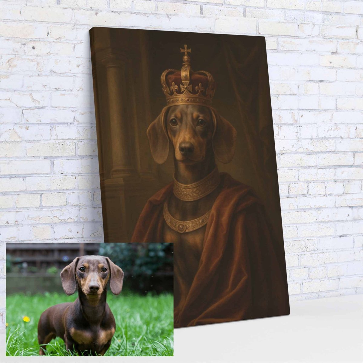 Turned Royal - Dog King Canvas PrintCustomly Gifts