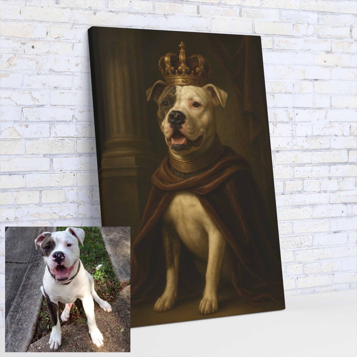 Turned Royal - Dog King Canvas PrintCustomly Gifts