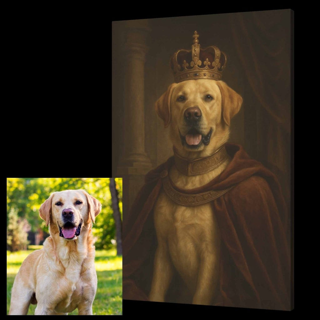 Turned Royal - Dog King Canvas PrintCustomly Gifts