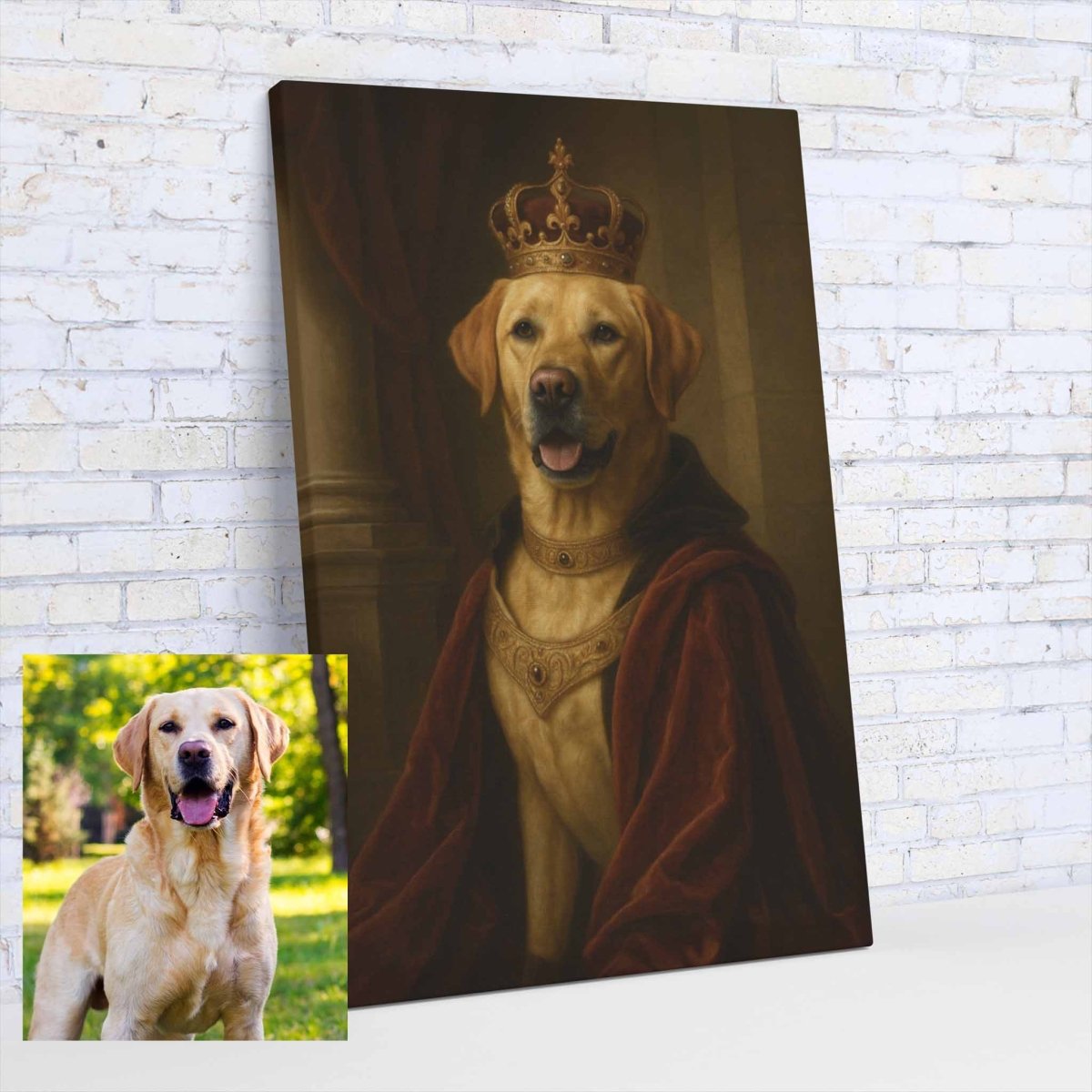 Turned Royal - Dog Queen Canvas PrintCustomly Gifts
