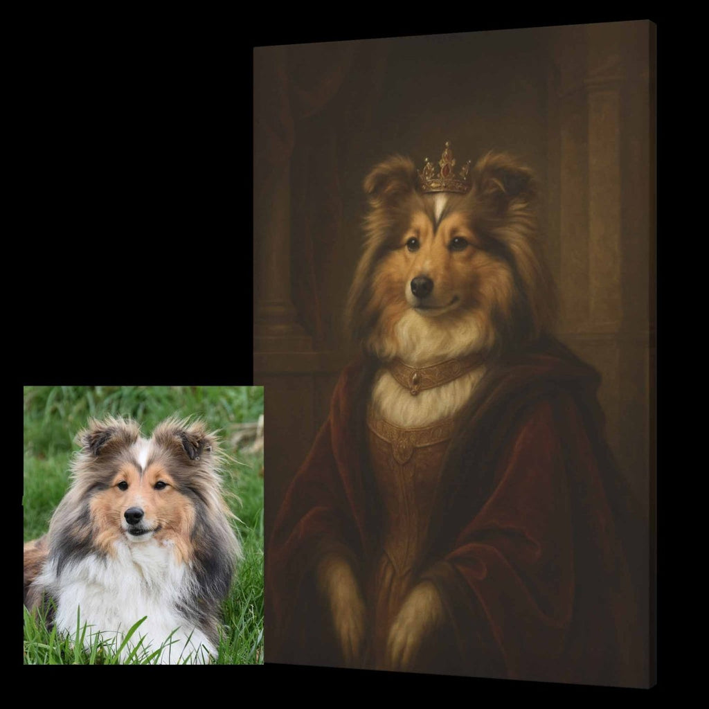 Turned Royal - Dog Queen Canvas PrintCustomly Gifts