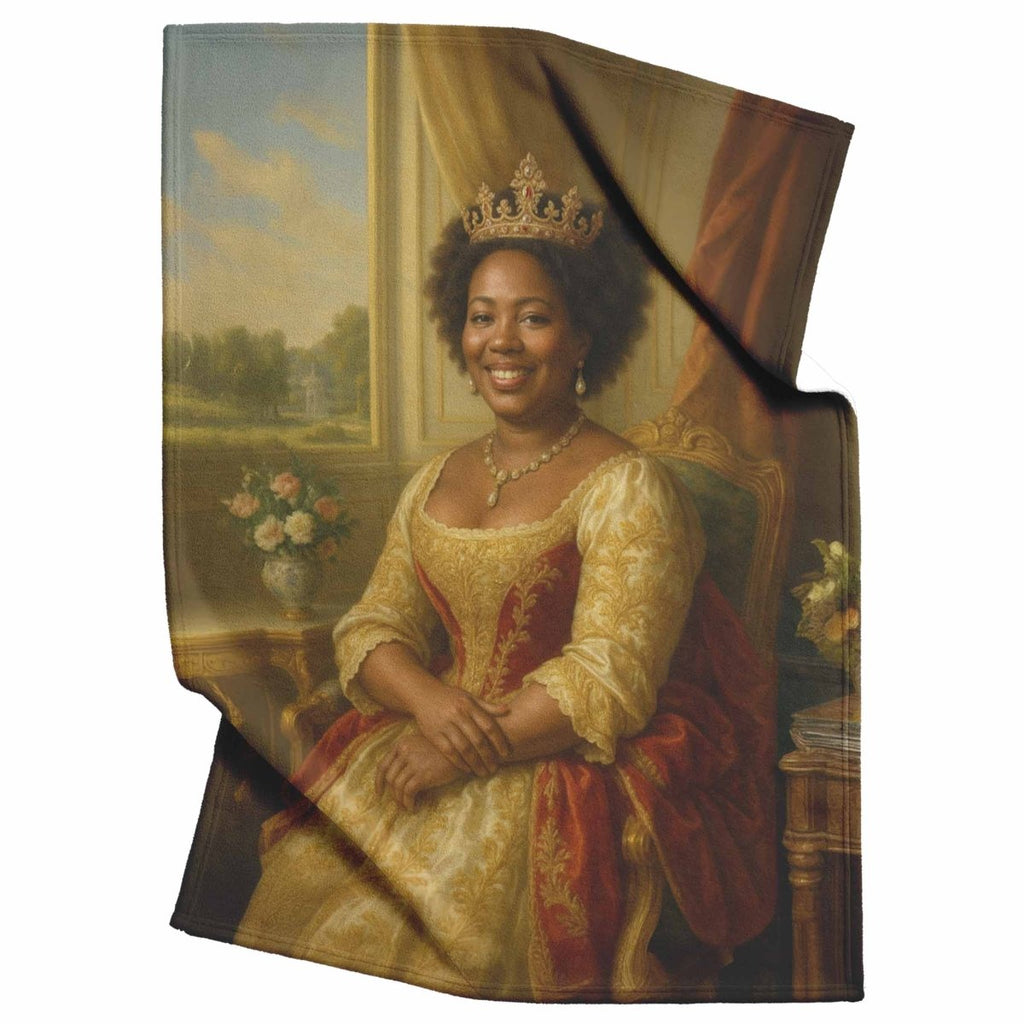 Turned Royal Queen Plush Fleece BlanketCustomly Gifts