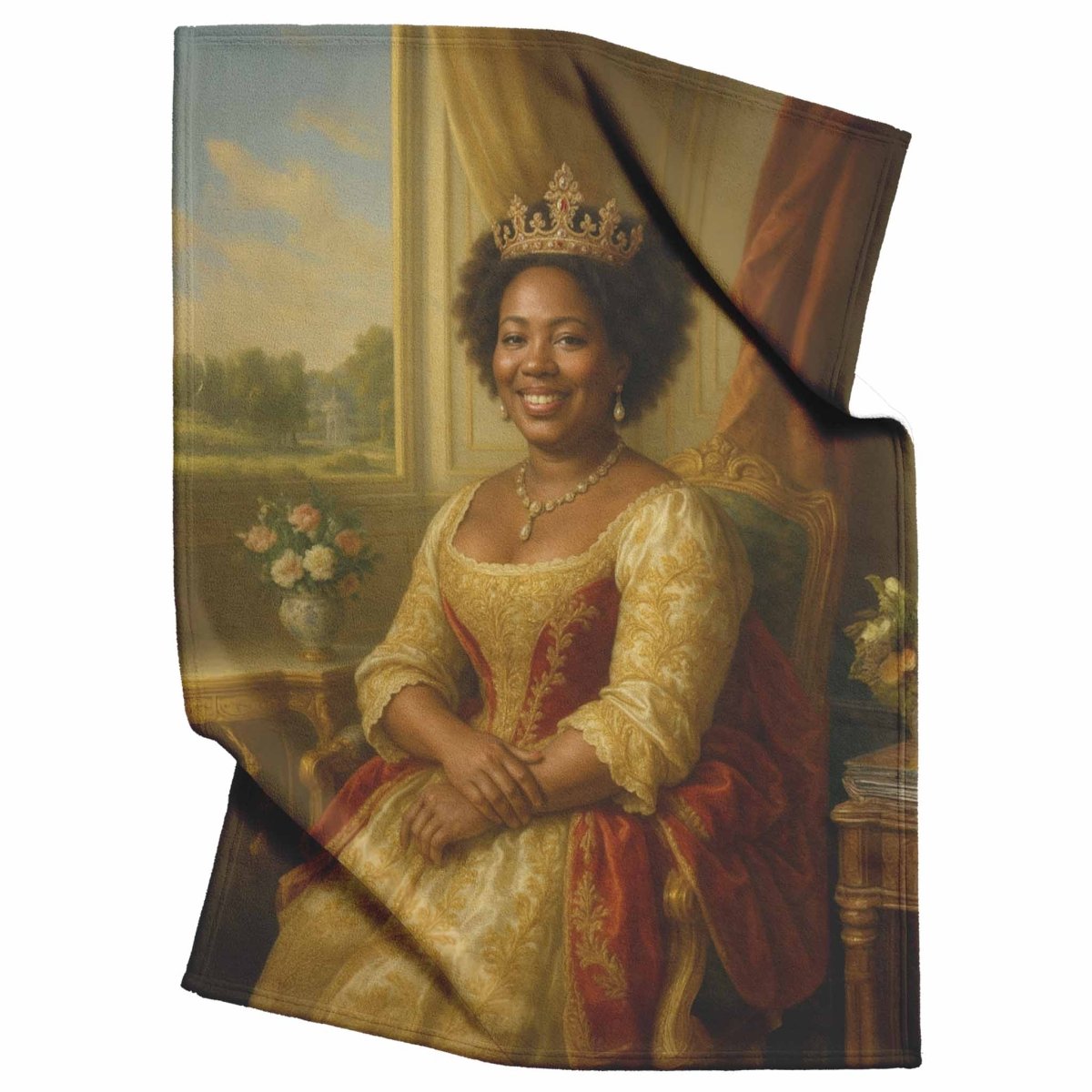 Turned Royal Queen Plush Fleece BlanketCustomly Gifts