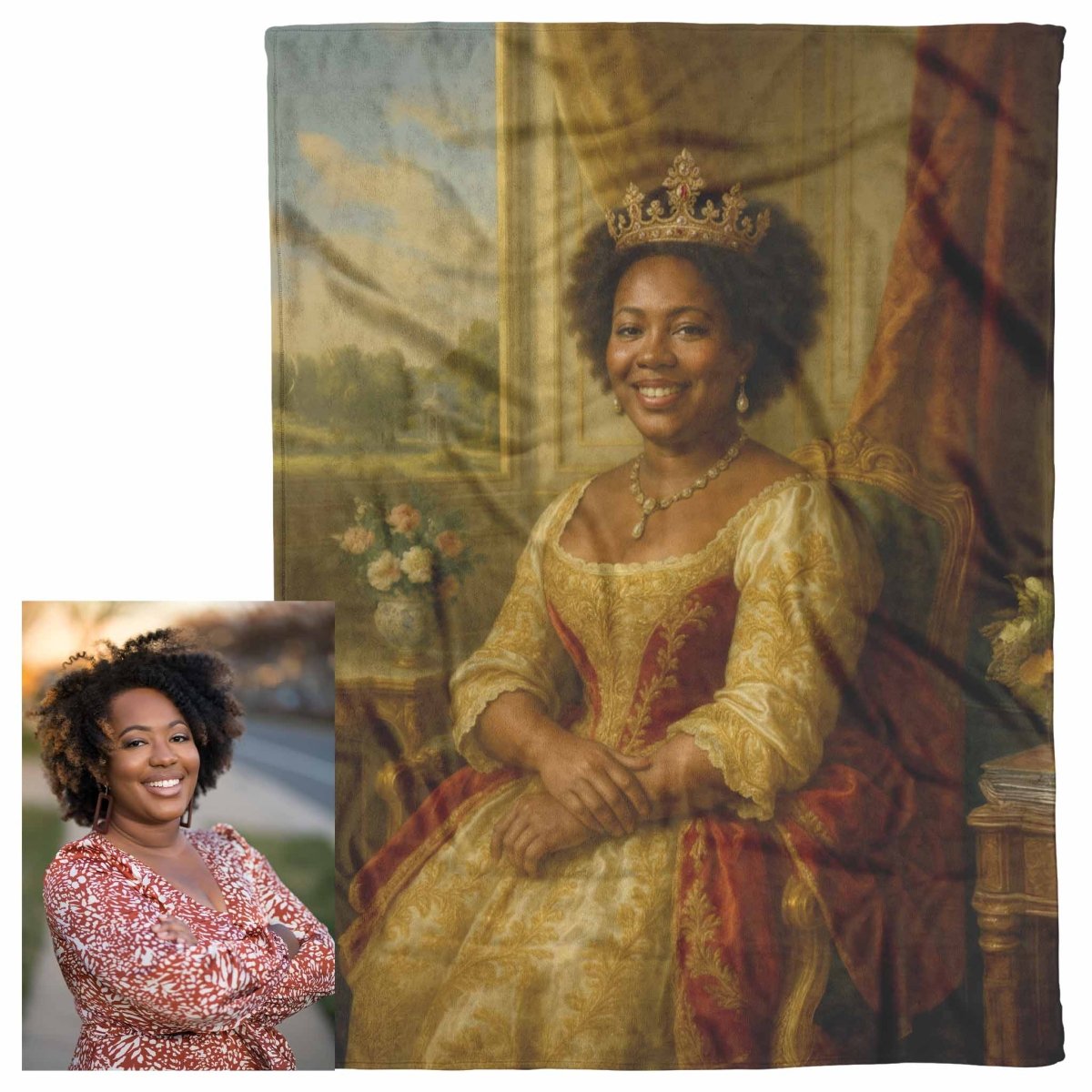 Turned Royal Queen Plush Fleece BlanketCustomly Gifts