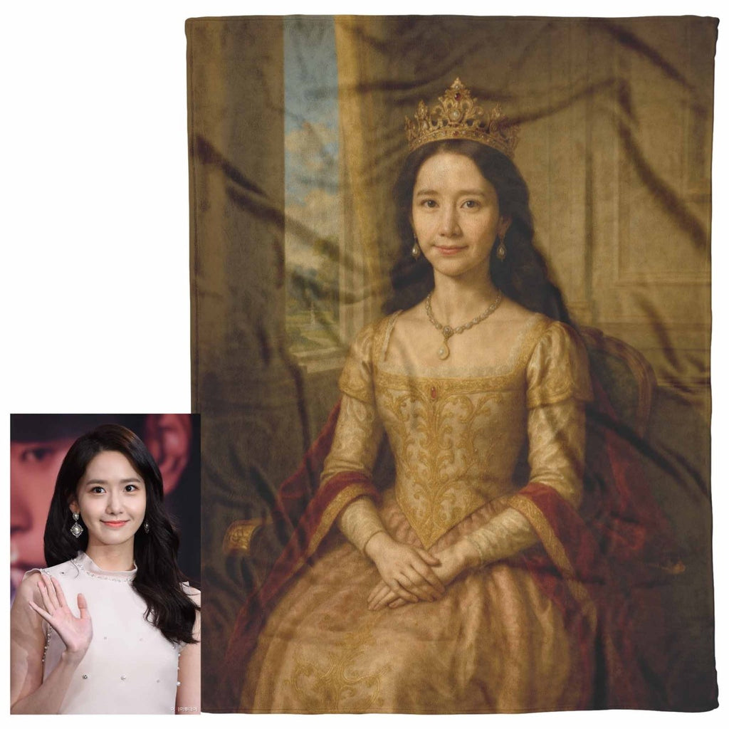 Turned Royal Queen Plush Fleece BlanketCustomly Gifts