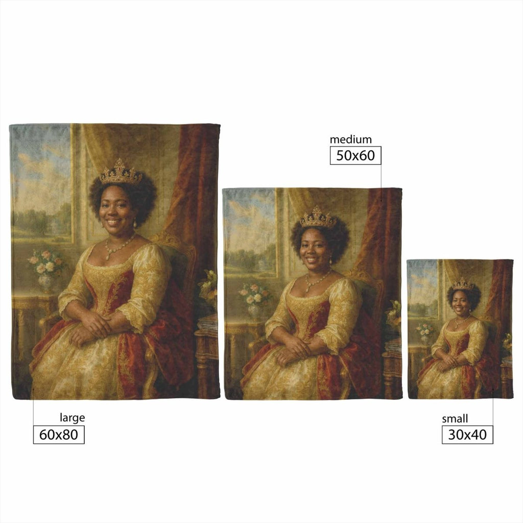 Turned Royal Queen Plush Fleece BlanketCustomly Gifts