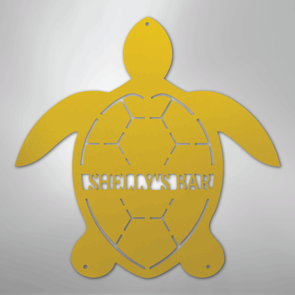 Turtle Monogram Personalized Steel Metal Sign Wall ArtCustomly Gifts