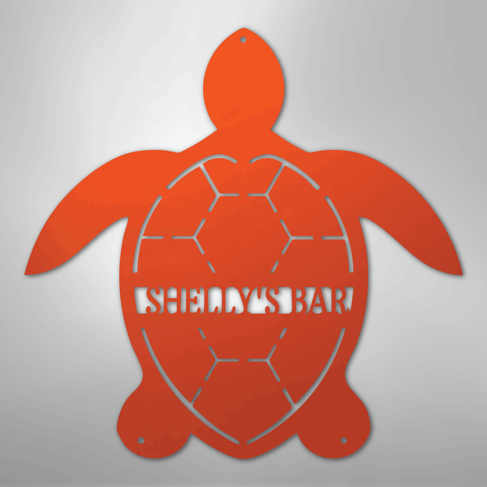 Turtle Monogram Personalized Steel Metal Sign Wall ArtCustomly Gifts