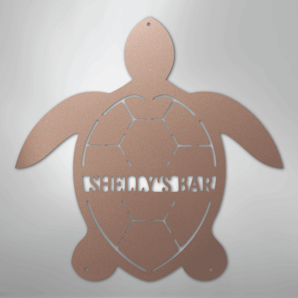 Turtle Monogram Personalized Steel Metal Sign Wall ArtCustomly Gifts