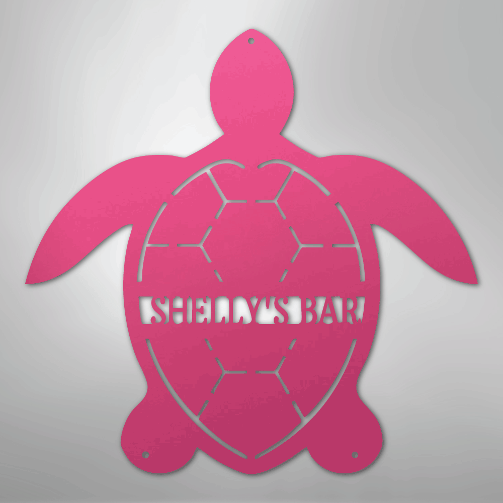 Turtle Monogram Personalized Steel Metal Sign Wall ArtCustomly Gifts