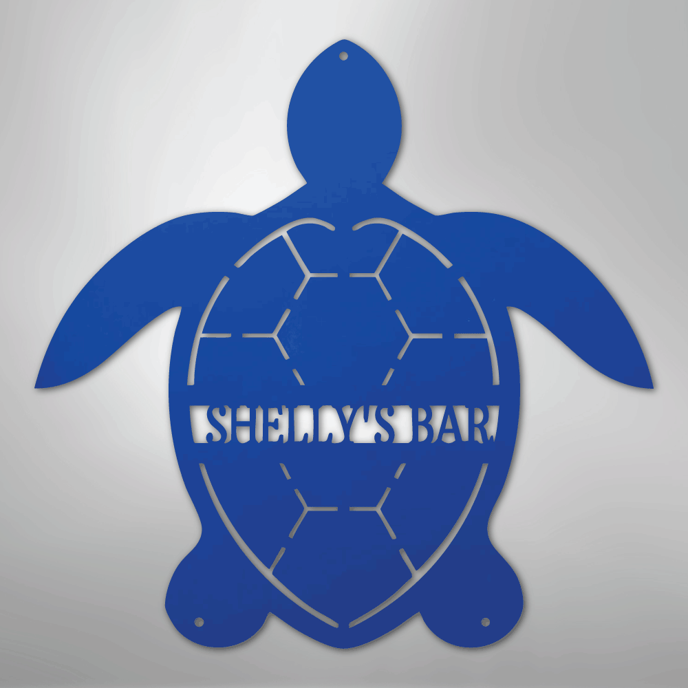 Turtle Monogram Personalized Steel Metal Sign Wall ArtCustomly Gifts