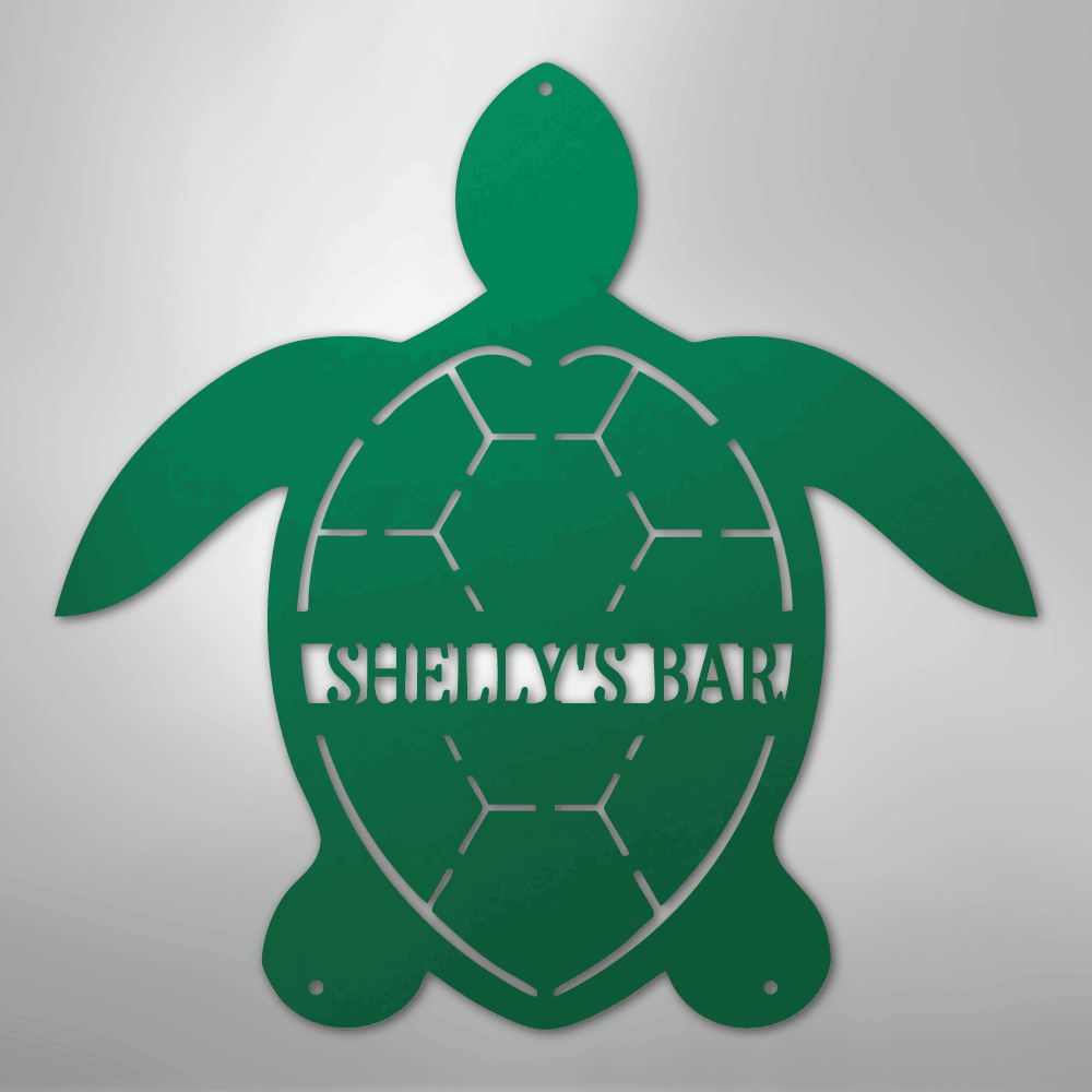 Turtle Monogram Personalized Steel Metal Sign Wall ArtCustomly Gifts