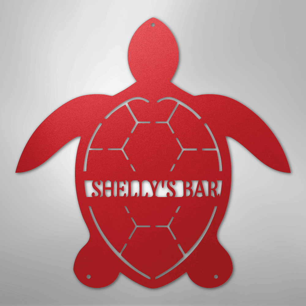 Turtle Monogram Personalized Steel Metal Sign Wall ArtCustomly Gifts