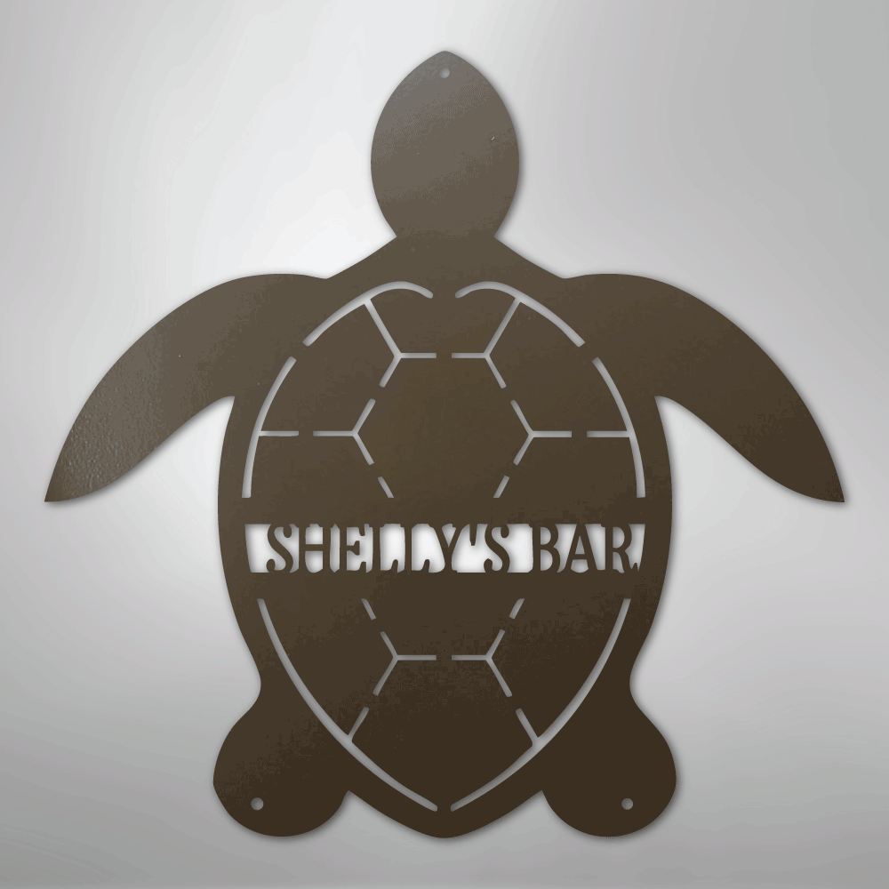 Turtle Monogram Personalized Steel Metal Sign Wall ArtCustomly Gifts