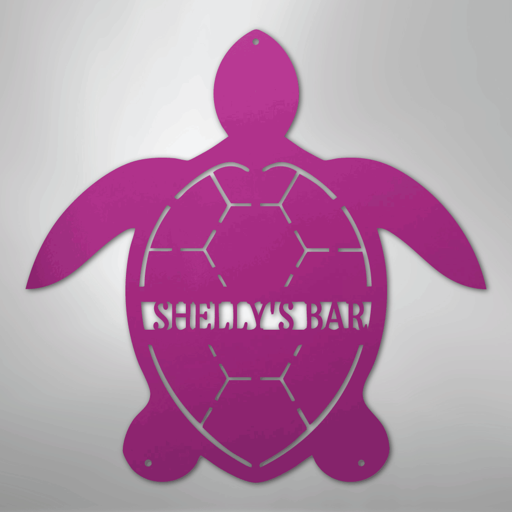 Turtle Monogram Personalized Steel Metal Sign Wall ArtCustomly Gifts