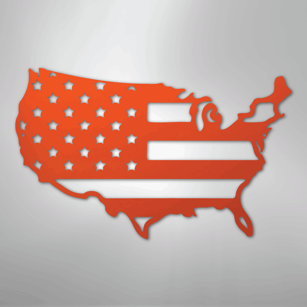 USA Flag - Steel Metal Sign Wall ArtCustomly Gifts