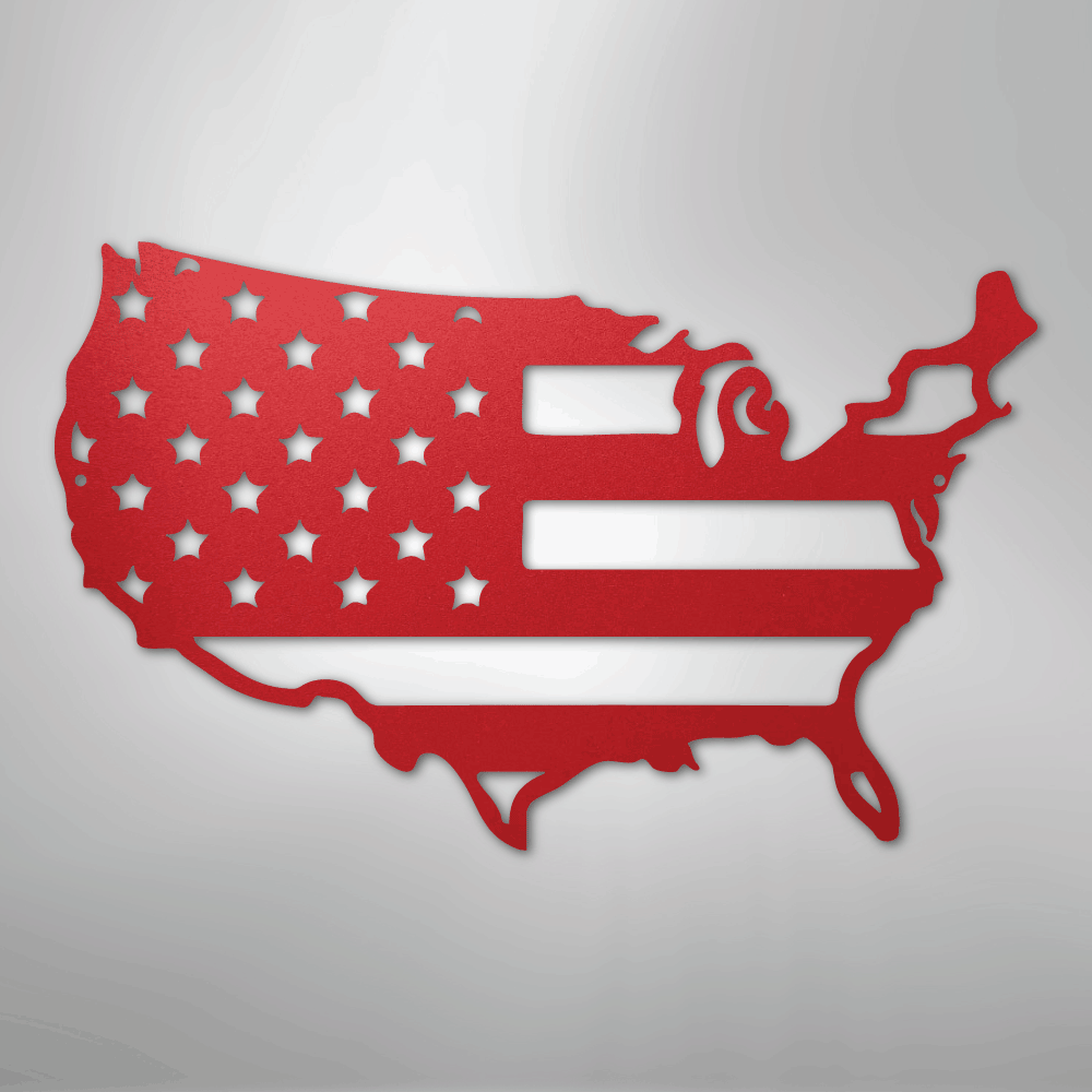 USA Flag - Steel Metal Sign Wall ArtCustomly Gifts