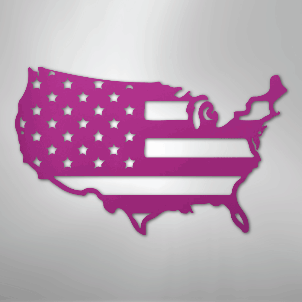 USA Flag - Steel Metal Sign Wall ArtCustomly Gifts