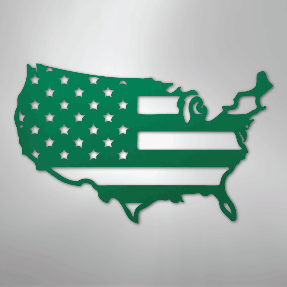 USA Flag - Steel Metal Sign Wall ArtCustomly Gifts