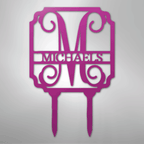 Vine Stake Personalized Monogram Name Steel Yard SignCustomly Gifts