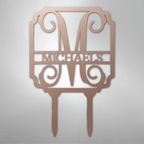 Vine Stake Personalized Monogram Name Steel Yard SignCustomly Gifts