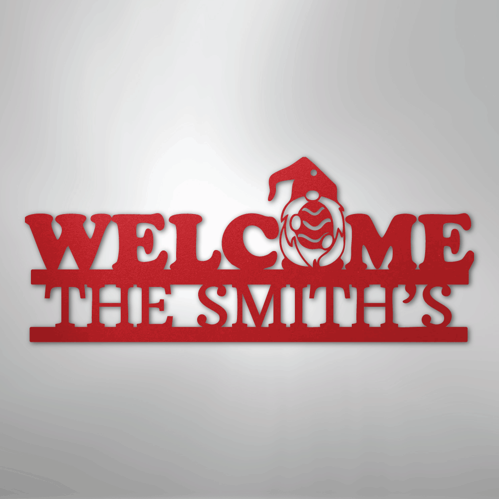 Welcome Gnome Personalized Steel Metal Sign Wall ArtCustomly Gifts