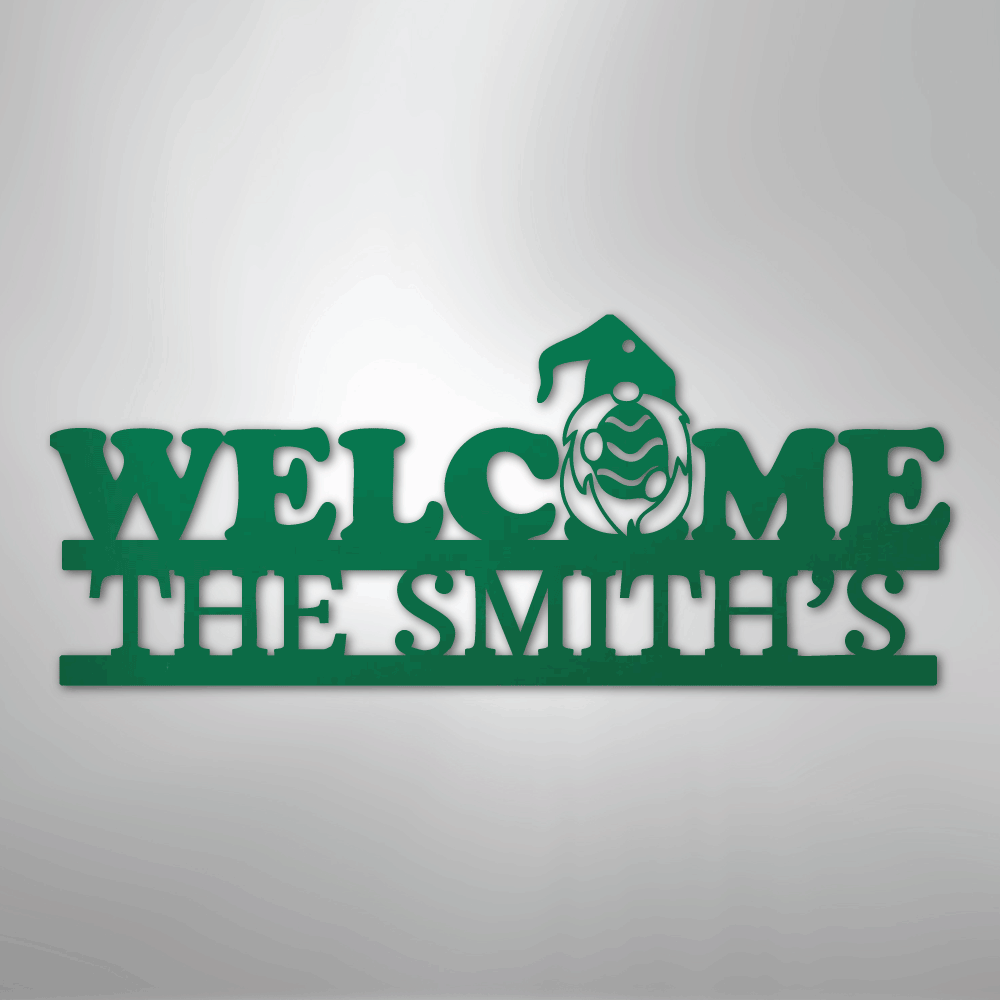 Welcome Gnome Personalized Steel Metal Sign Wall ArtCustomly Gifts