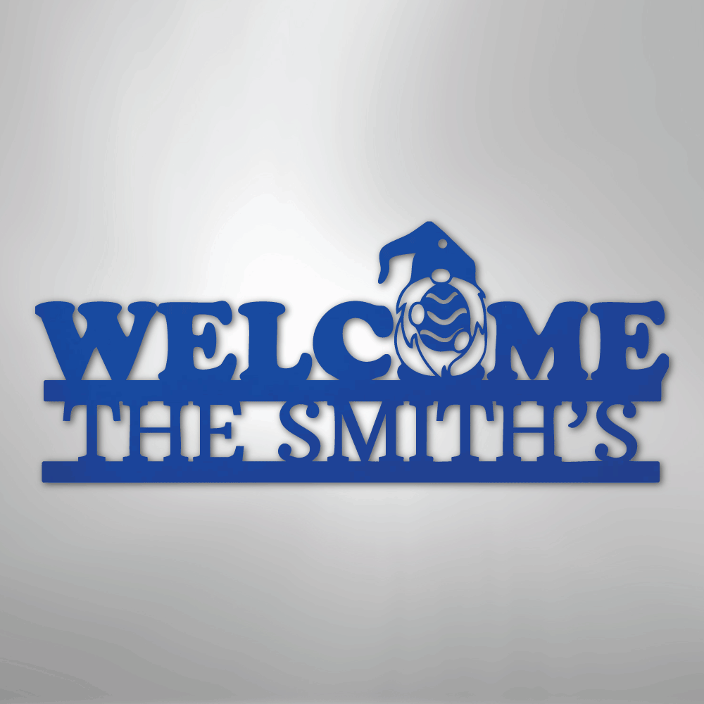 Welcome Gnome Personalized Steel Metal Sign Wall ArtCustomly Gifts