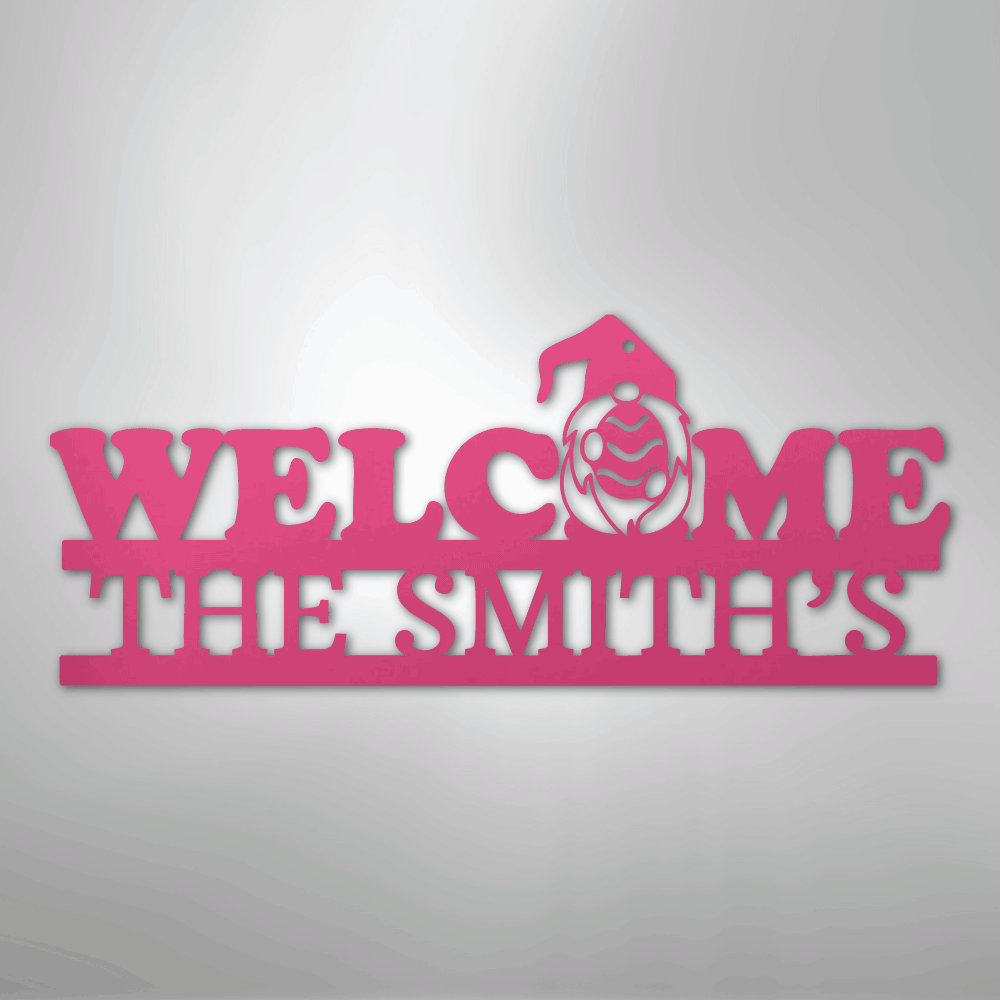 Welcome Gnome Personalized Steel Metal Sign Wall ArtCustomly Gifts