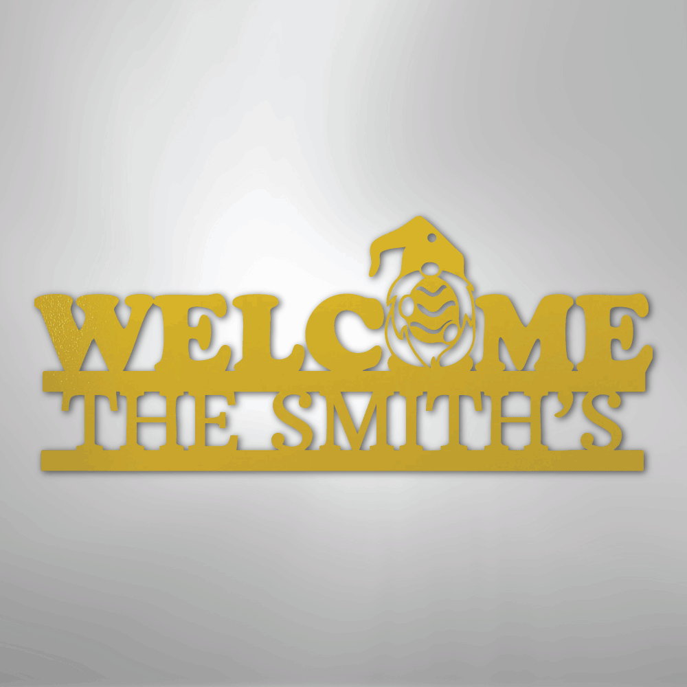 Welcome Gnome Personalized Steel Metal Sign Wall ArtCustomly Gifts