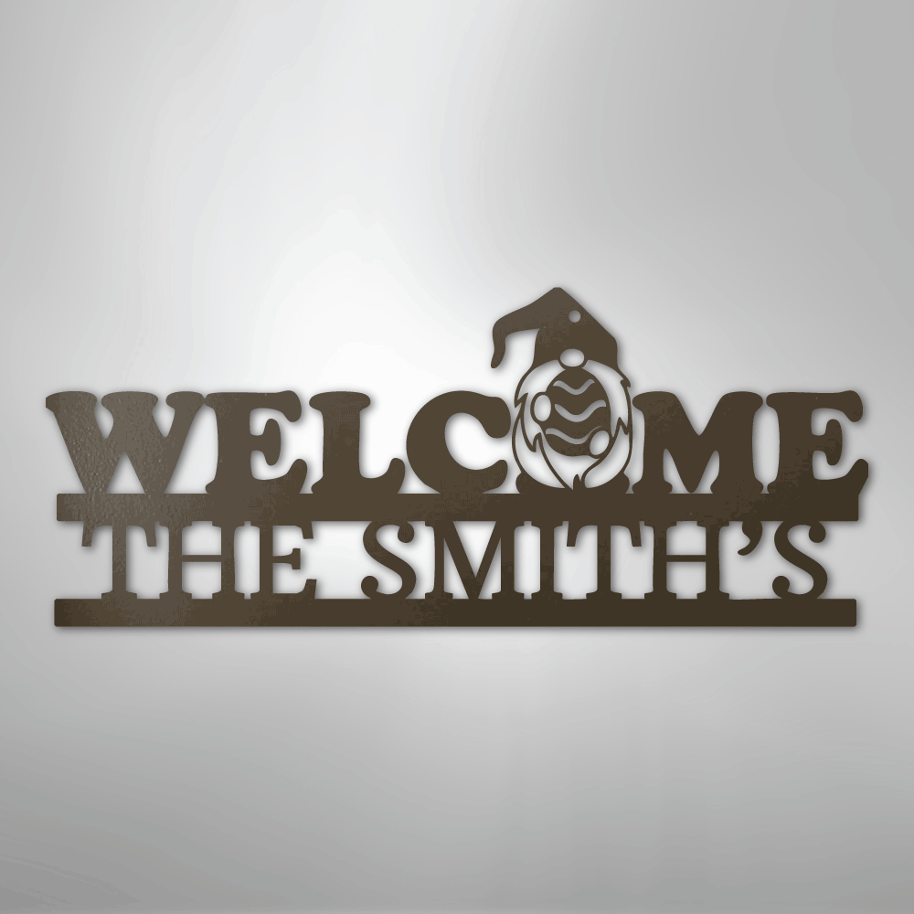 Welcome Gnome Personalized Steel Metal Sign Wall ArtCustomly Gifts