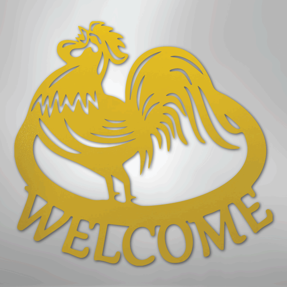 Welcome Rooster Personalized Steel Metal Sign Wall ArtCustomly Gifts