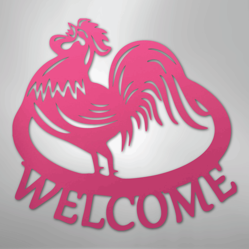 Welcome Rooster Personalized Steel Metal Sign Wall ArtCustomly Gifts