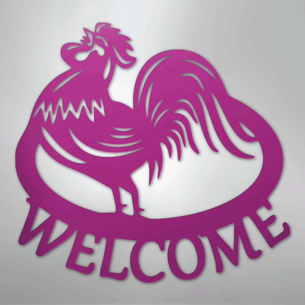 Welcome Rooster Personalized Steel Metal Sign Wall ArtCustomly Gifts