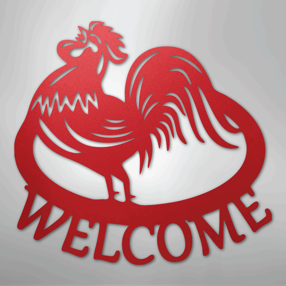 Welcome Rooster Personalized Steel Metal Sign Wall ArtCustomly Gifts