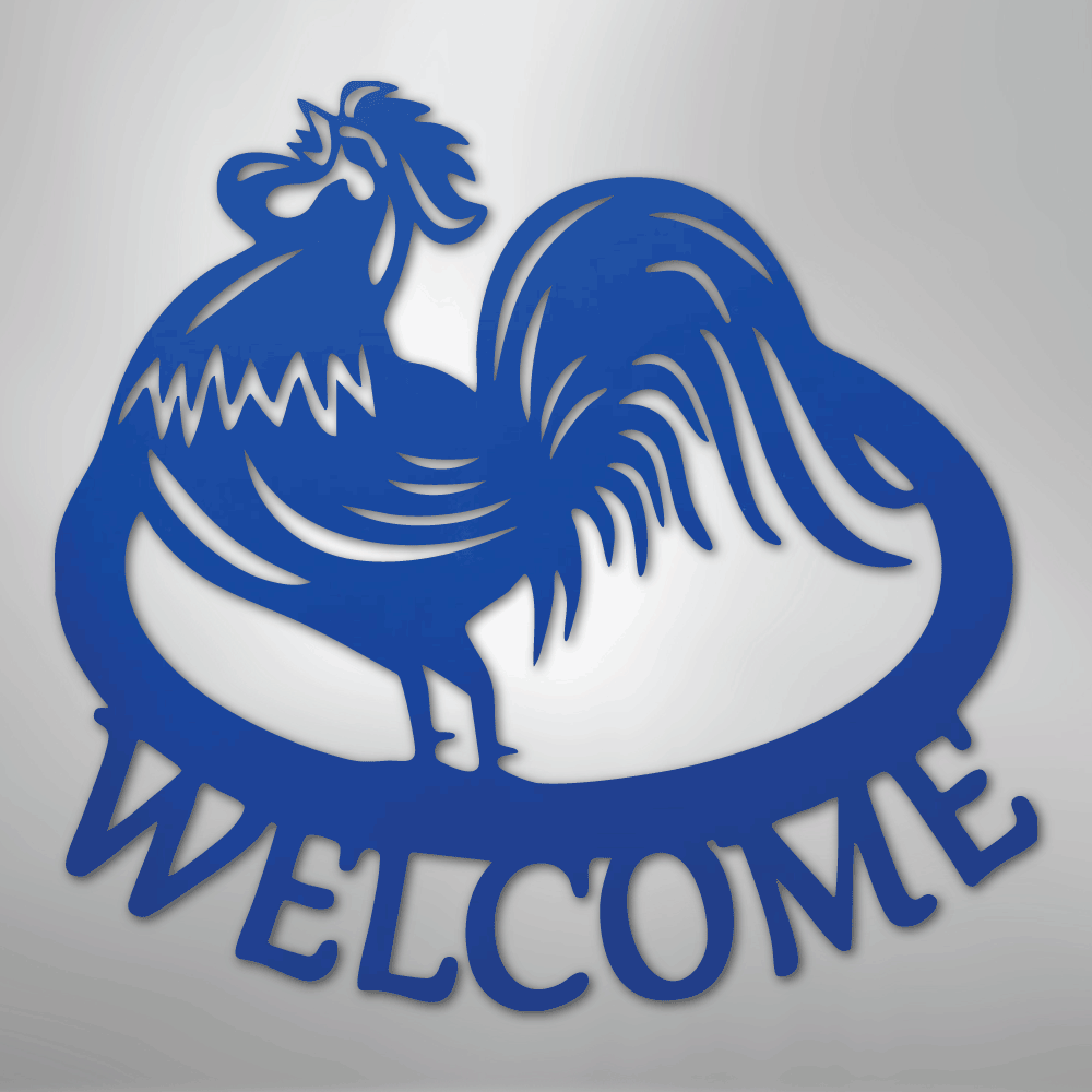 Welcome Rooster Personalized Steel Metal Sign Wall ArtCustomly Gifts