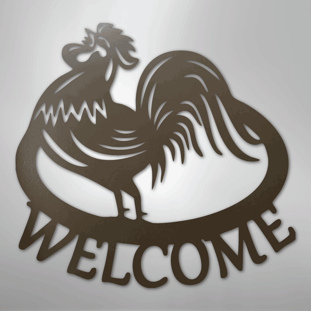 Welcome Rooster Personalized Steel Metal Sign Wall ArtCustomly Gifts