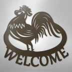 Welcome Rooster Personalized Steel Metal Sign Wall ArtCustomly Gifts