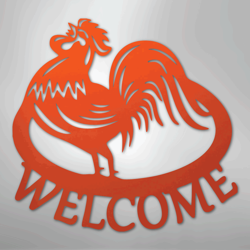 Welcome Rooster Personalized Steel Metal Sign Wall ArtCustomly Gifts