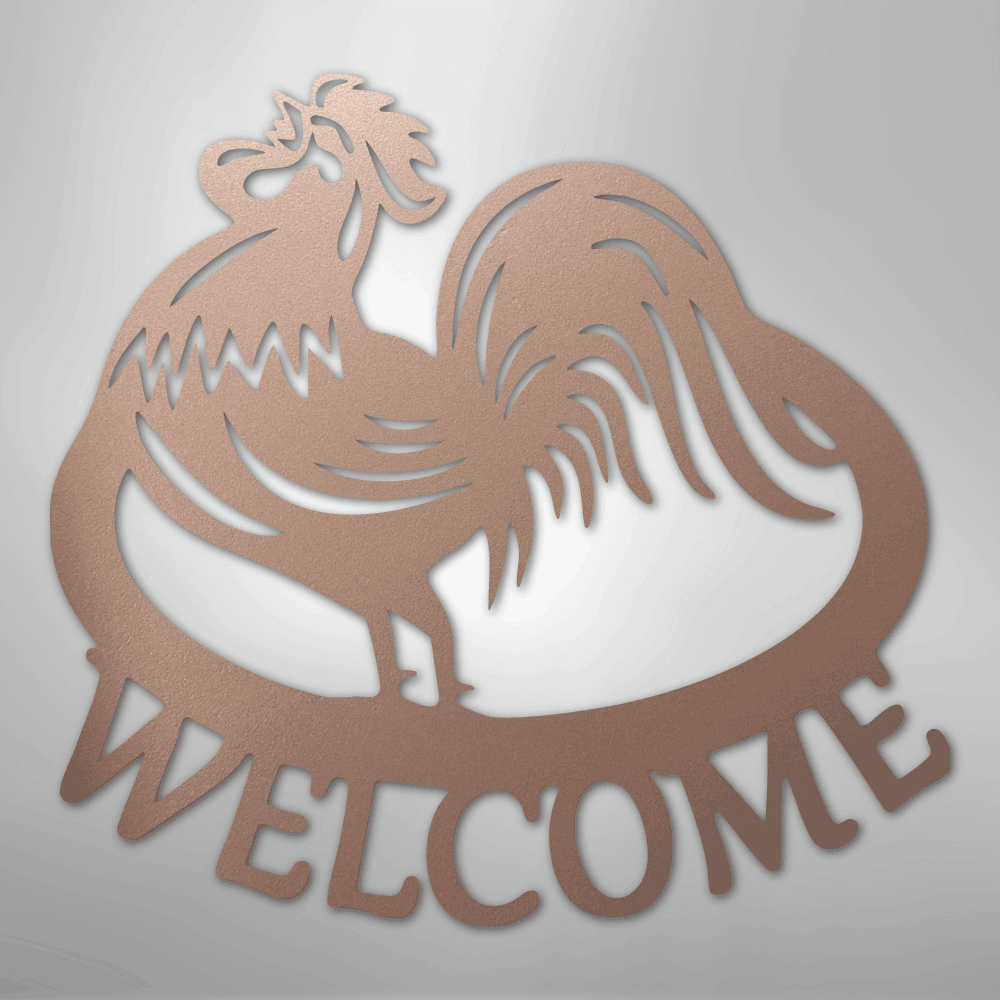 Welcome Rooster Personalized Steel Metal Sign Wall ArtCustomly Gifts