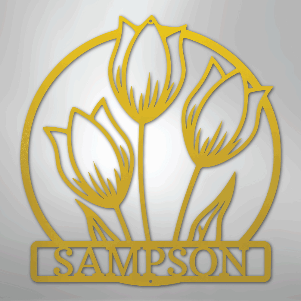Wild Tulip Personalized Steel Metal Sign Wall ArtCustomly Gifts