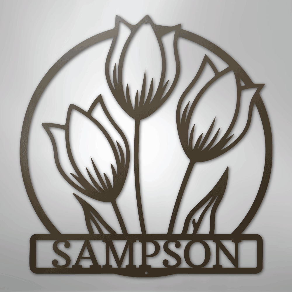 Wild Tulip Personalized Steel Metal Sign Wall ArtCustomly Gifts