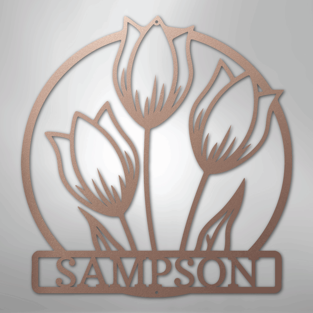 Wild Tulip Personalized Steel Metal Sign Wall ArtCustomly Gifts