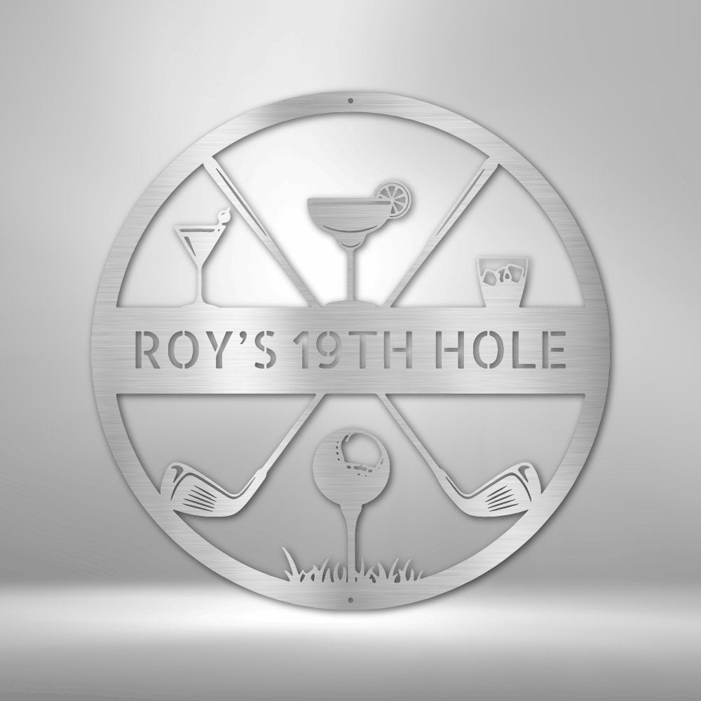 19th Hole Casual Personalized - Steel SignCustomly Gifts