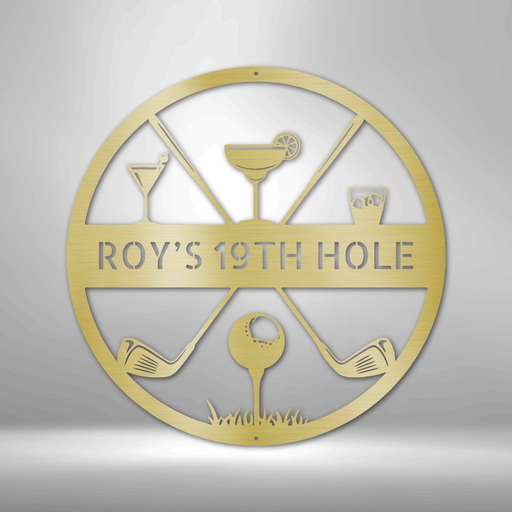 19th Hole Casual Personalized - Steel SignCustomly Gifts