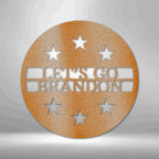 6 Star Monogram Personalized Text Steel SignCustomly Gifts