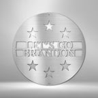 6 Star Monogram Personalized Text Steel SignCustomly Gifts