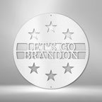 6 Star Monogram Personalized Text Steel SignCustomly Gifts